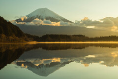 朝焼けの富士山