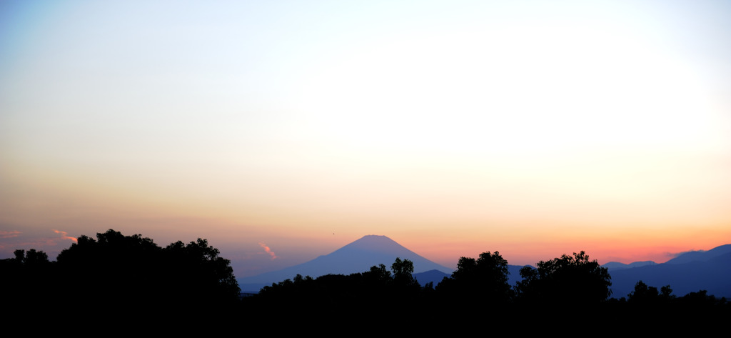 我が町の富士　夕焼け
