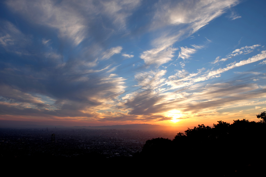 大阪平野の夕景