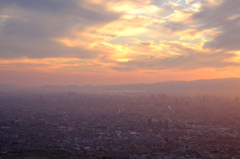 大阪平野の夕景