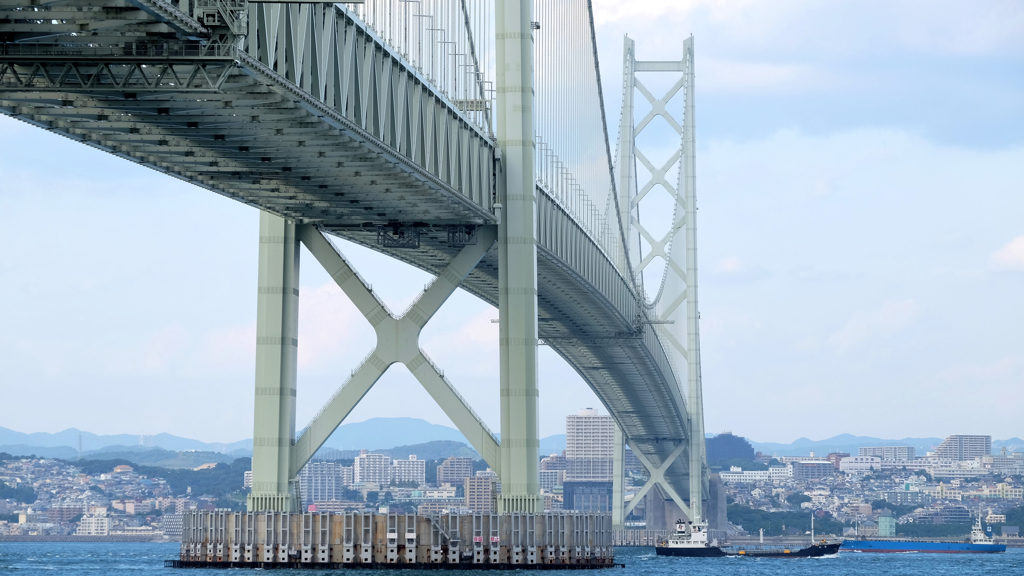 明石海峡大橋　これで本州へ(^^♪