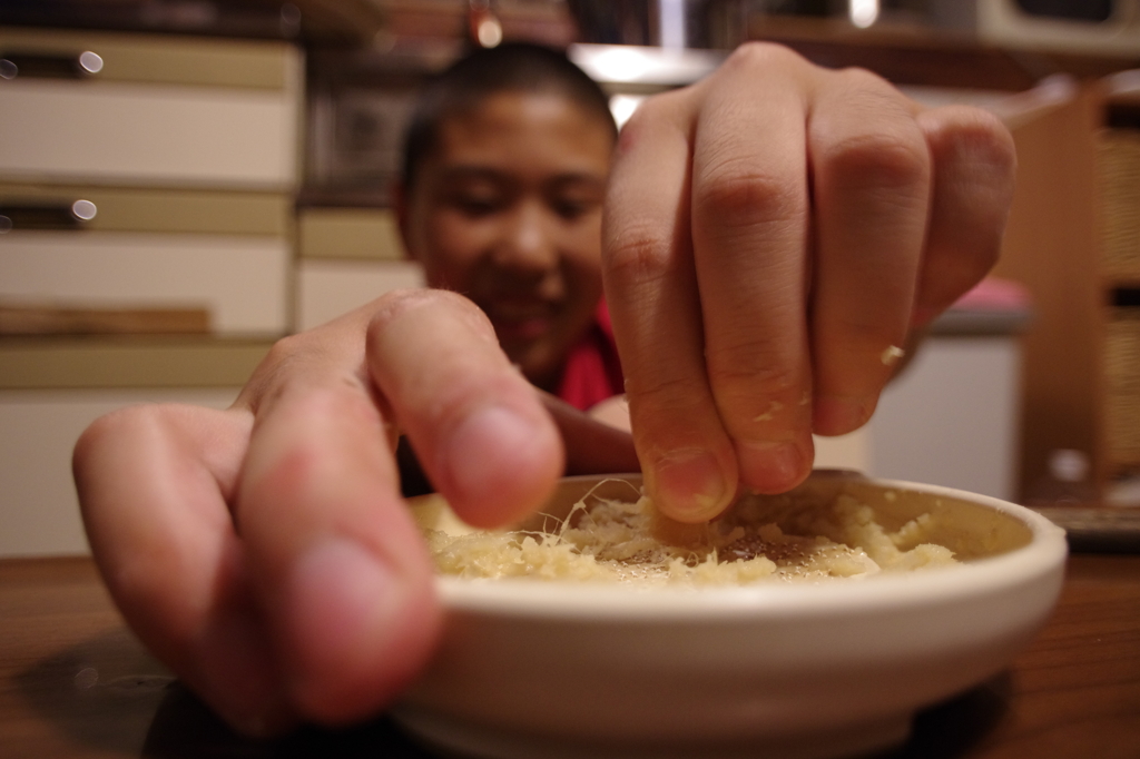 釜揚げうどんの準備