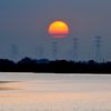 利根川越しの夕陽