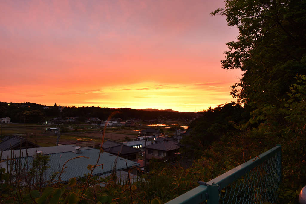 自宅にて夕焼け