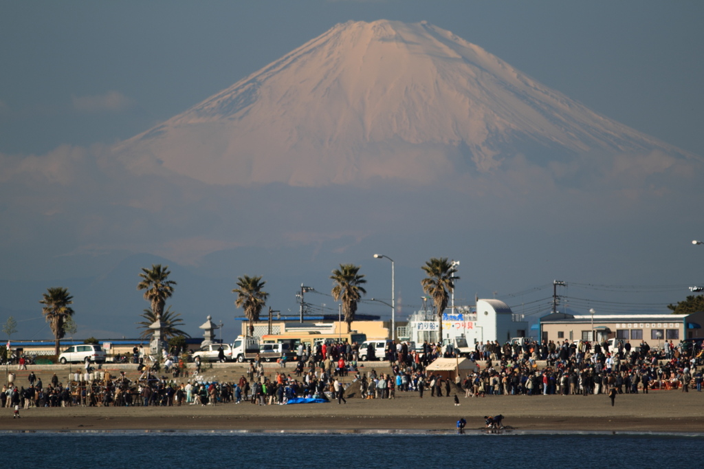 Mt. Fuji over Katase Fishing Port