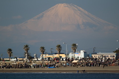 Mt. Fuji over Katase Fishing Port