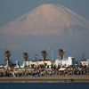 Mt. Fuji over Katase Fishing Port