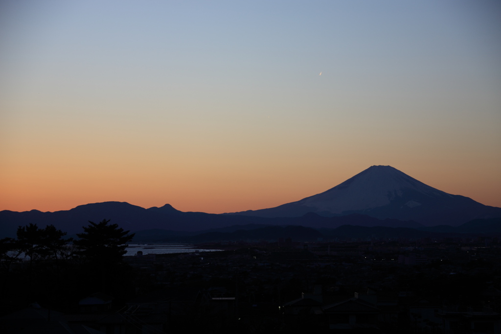 A Silhouette of Mt. Fuji
