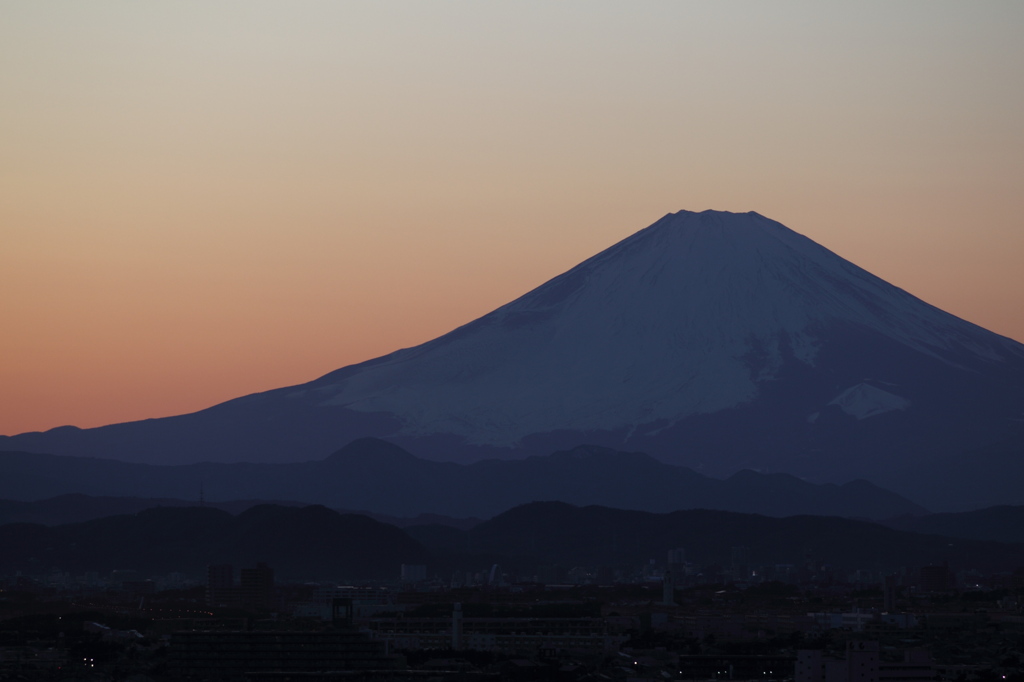 A Silhouette of Mt. Fuji