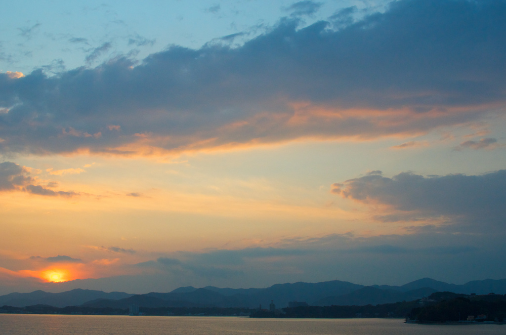 浜名湖の夕暮れ