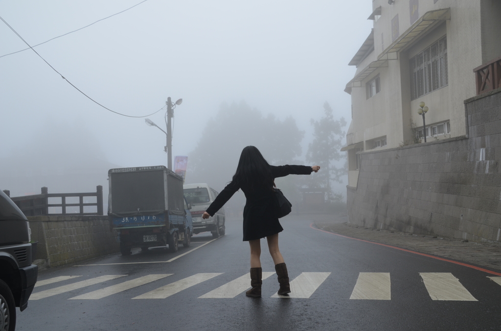 雲海の中を