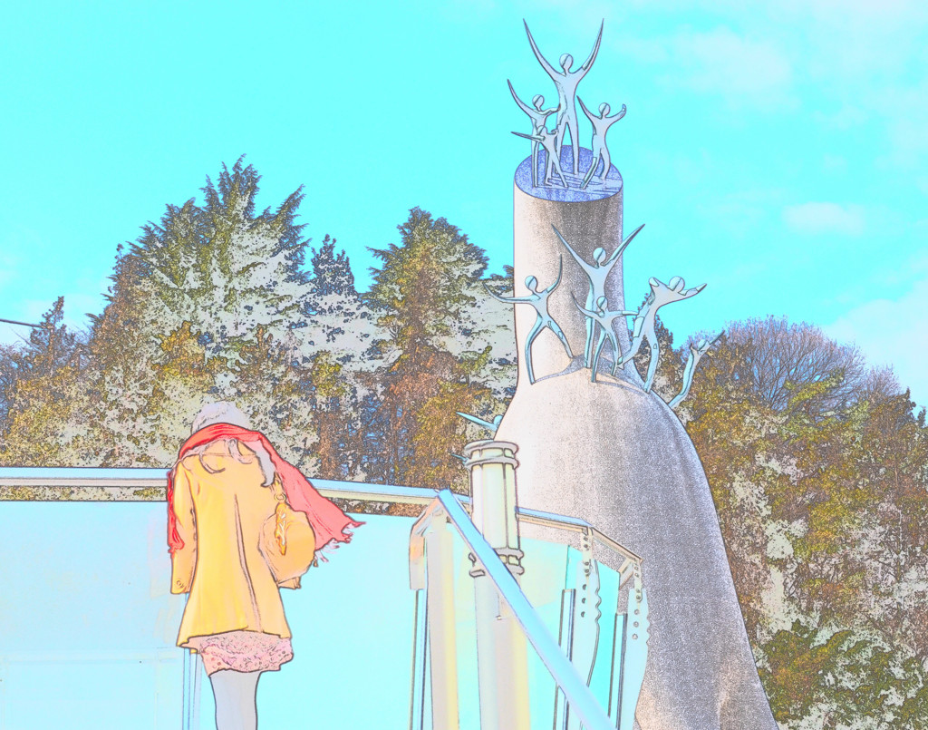 岡本太郎美術館にて（絵画加工）