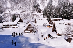 厳冬五箇山　雪のち晴れ♪
