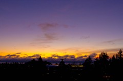 夕日雲の陰