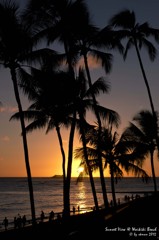 Sunset view at Waikiki Beach