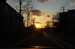 2月の夕日