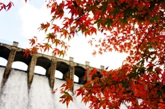 紅葉の貯水池