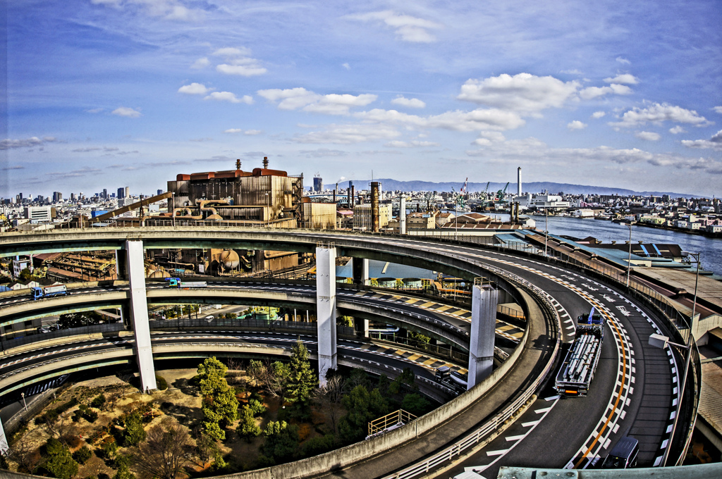 新木津川大橋の三重ループ