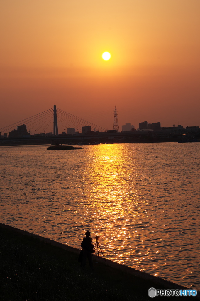 多摩川夕景
