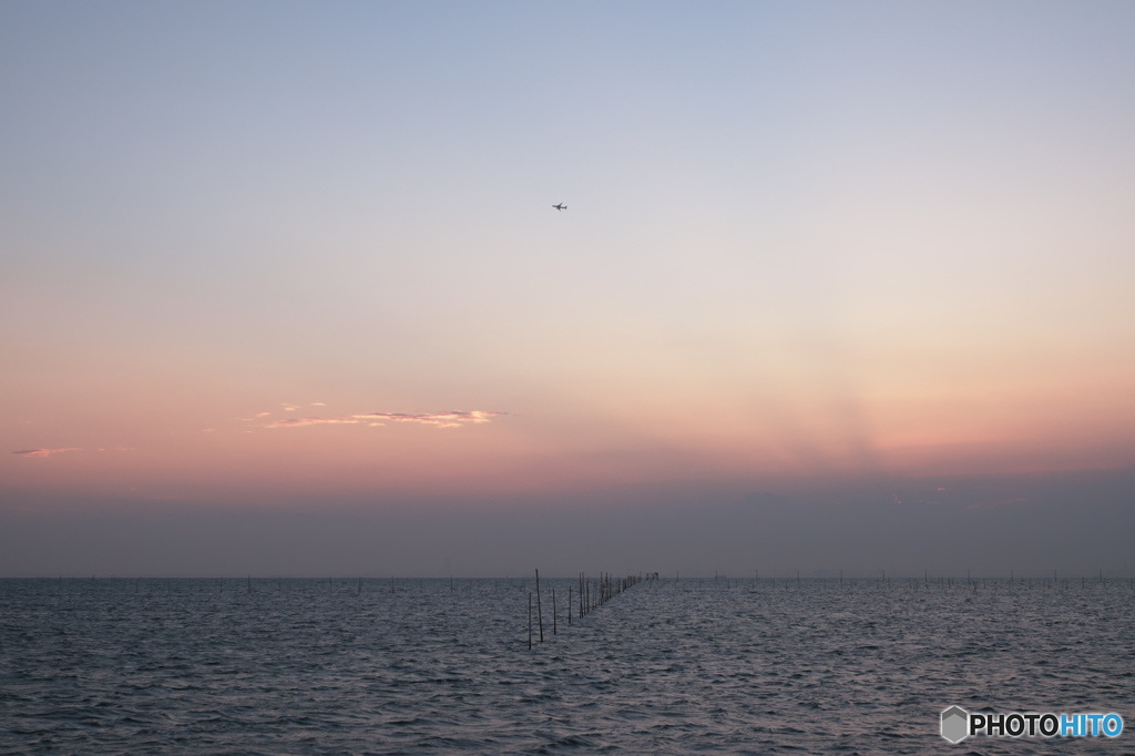 夕暮れの海