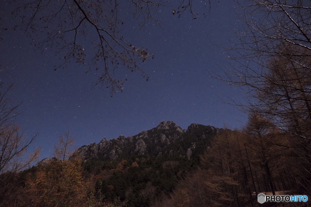 林道ひとり歩き～月夜の岩山