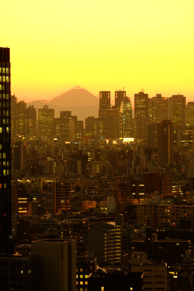 富嶽よ永遠に～新宿の夕景