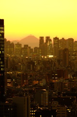 富嶽よ永遠に～新宿の夕景