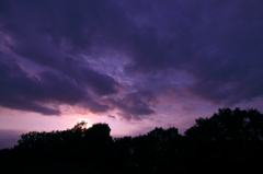 流れる夕雲
