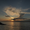 江ノ島に沈む夕陽