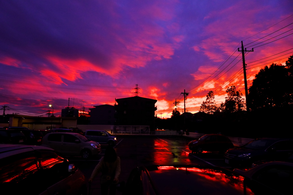 雨上がりの夕焼け