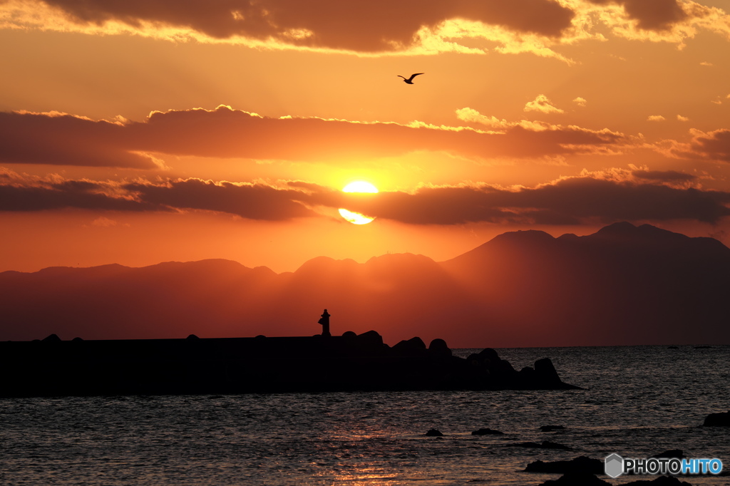 秋の夕焼け