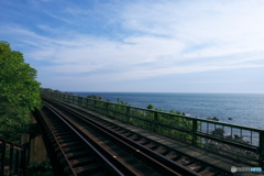 線路と日本海