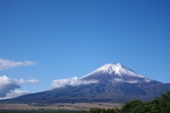 富士山と朝雲