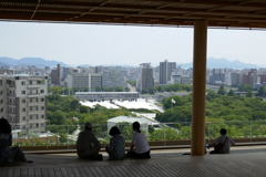 ひろしまの丘展望台から平和祈念資料館