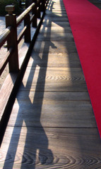 影-44／A railing and scarlet carpet