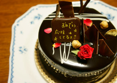 チョコとバラケーキ