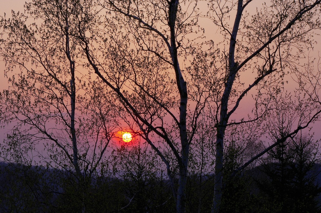 天都山の夕日