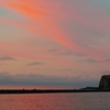 オホーツクの夕空と帽子岩