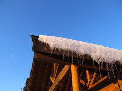 つららに朝日