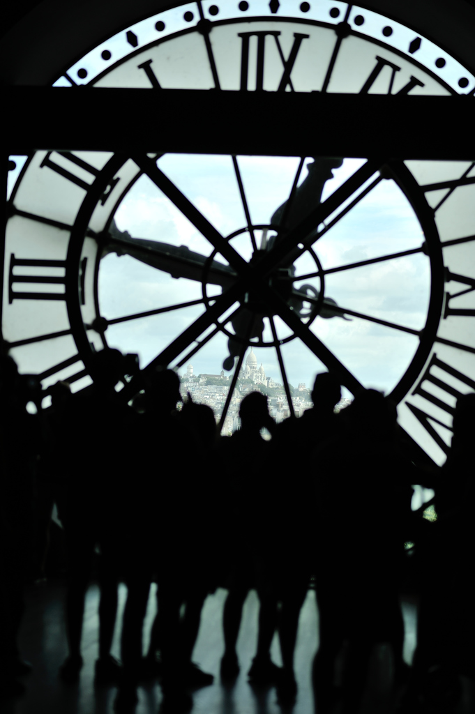 a clock and shadows