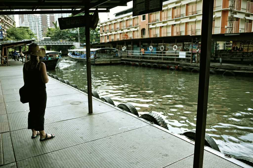 at water bus stop