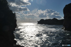 陽ざし強し焼ける海