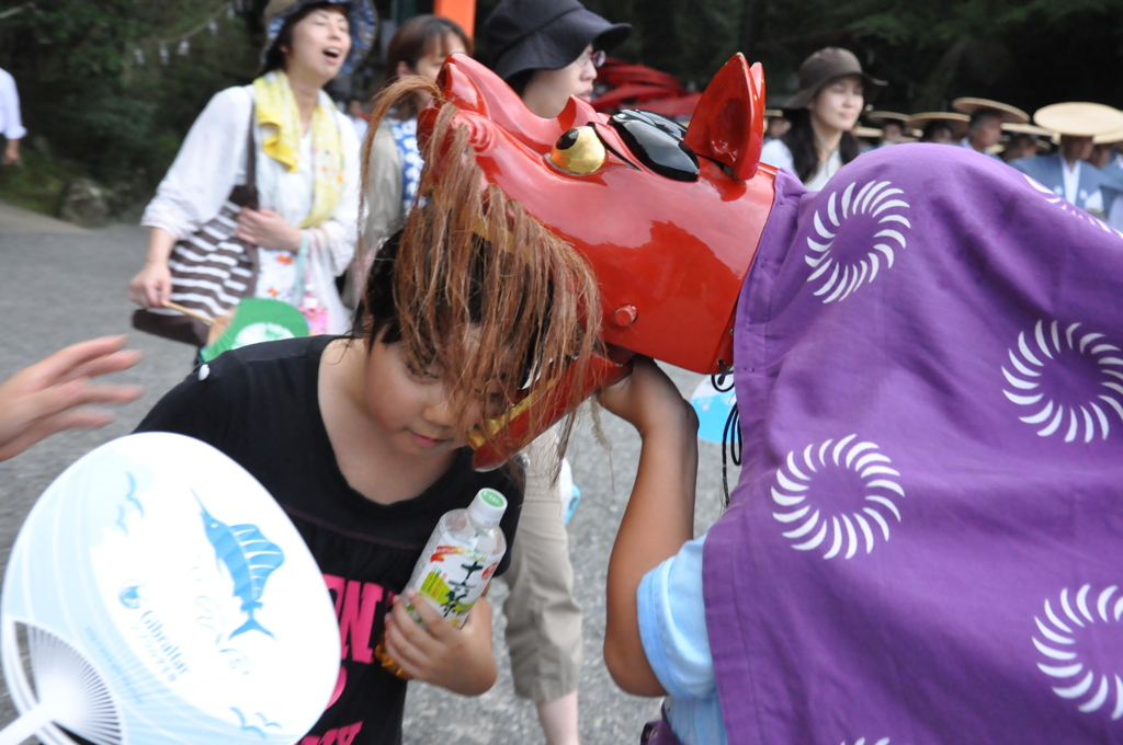 宇佐神宮　夏越祭り　獅子頭