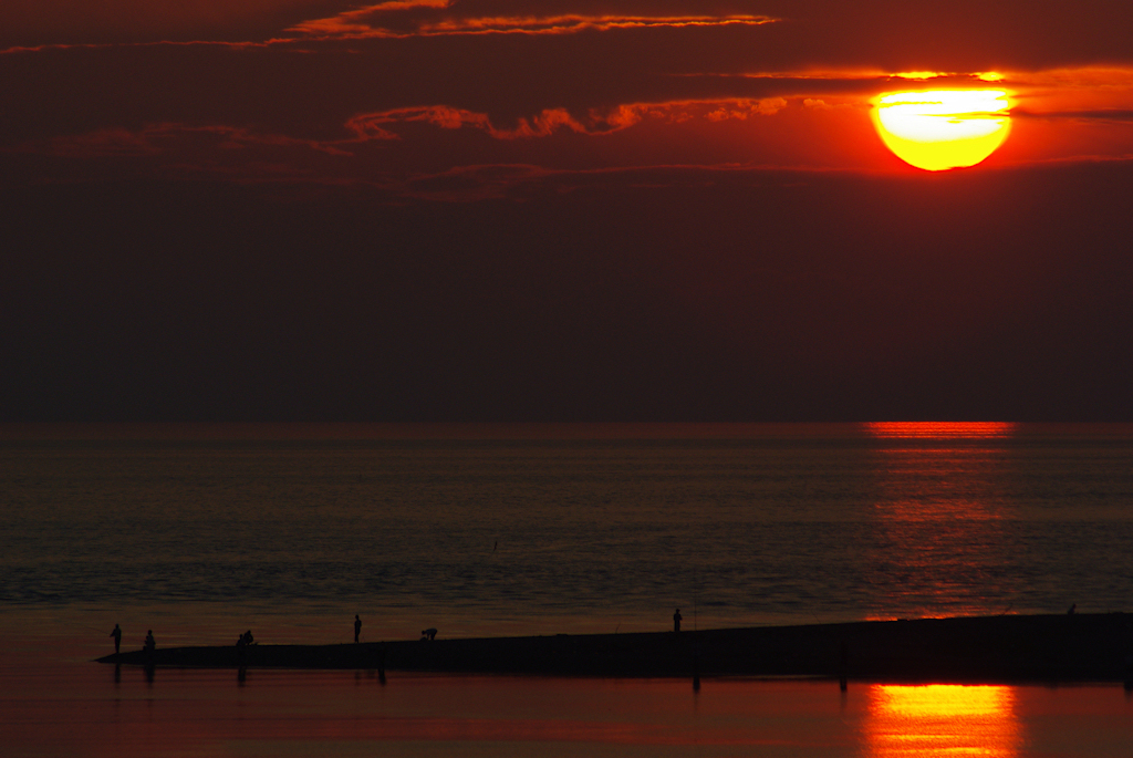 河口の夕景