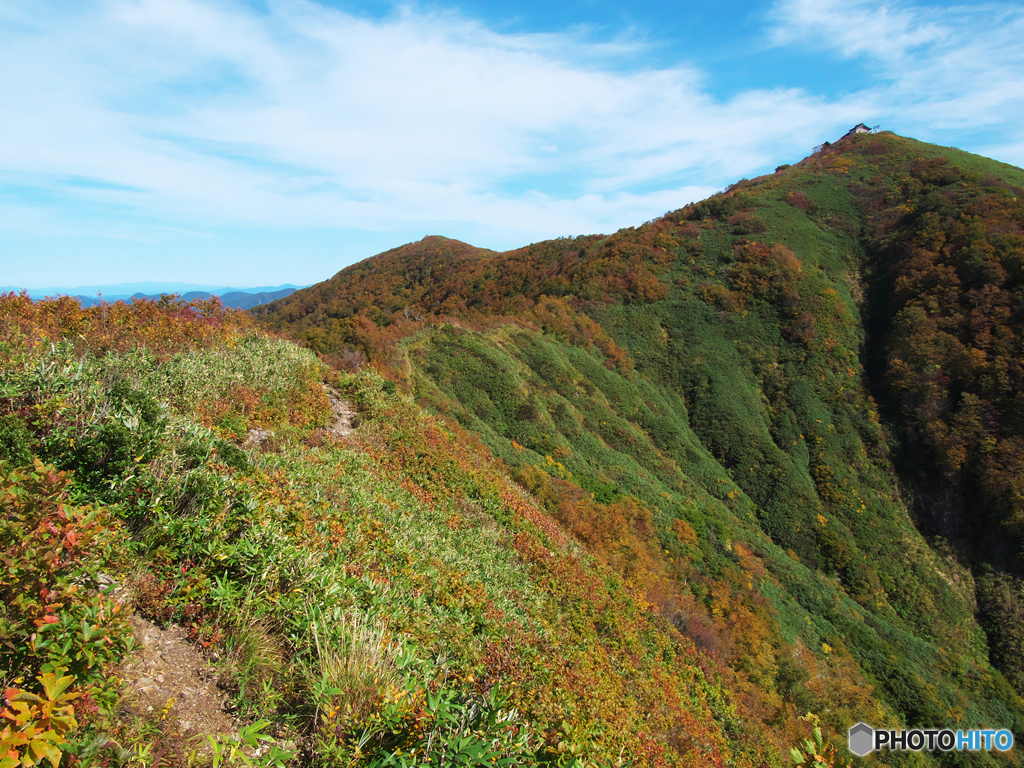 奥岳への稜線