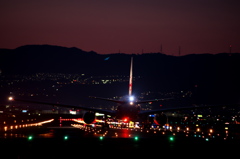 離陸前(夜の滑走路)