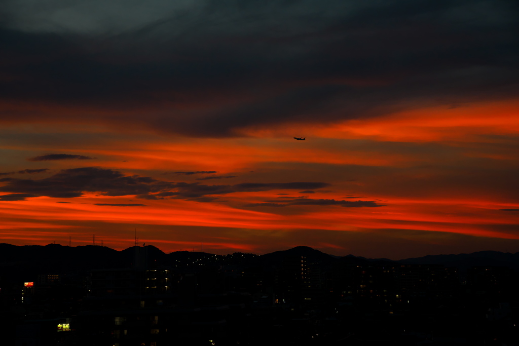 我が家からの夕焼け