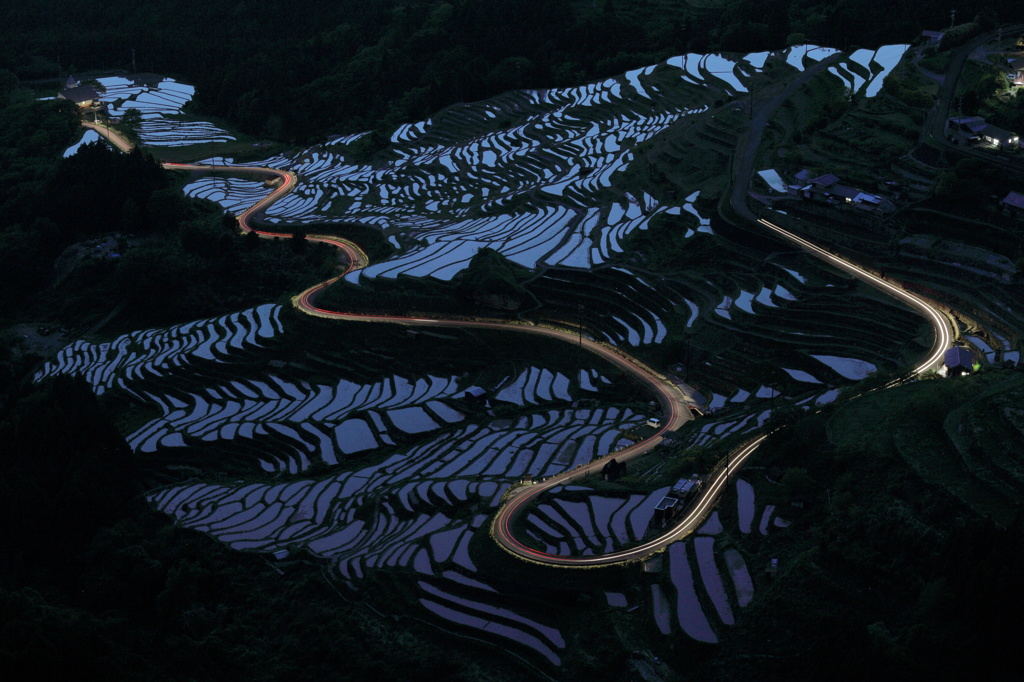 丸山千枚田光跡