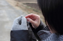 手袋汚れちゃった…