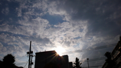 雨上がりの雲と太陽